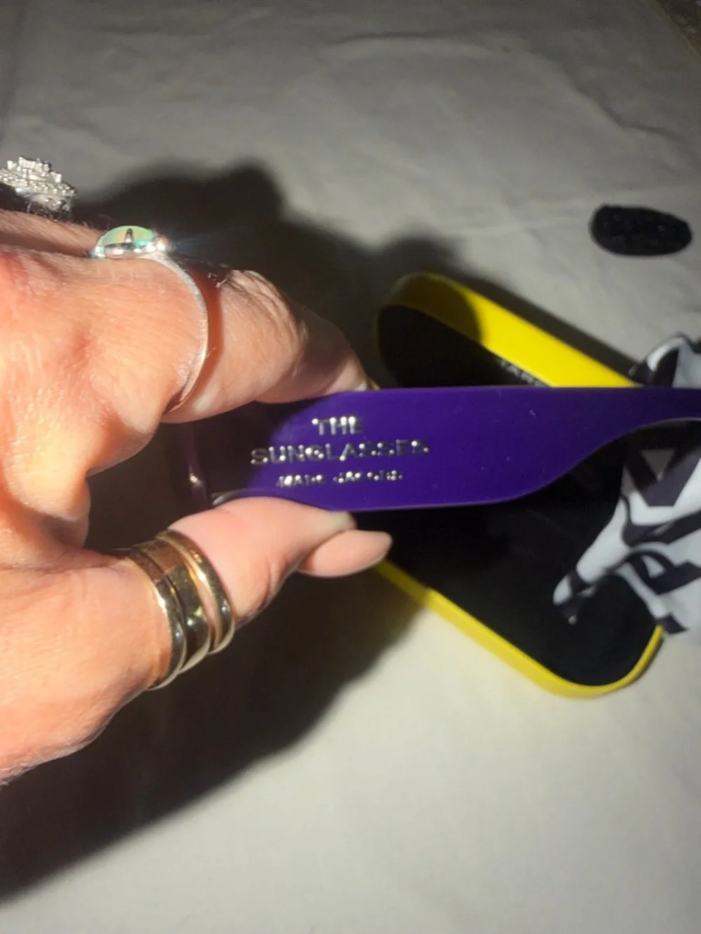 Marc Jacobs Purple Round Sunglasses with Yellow Hard Case
